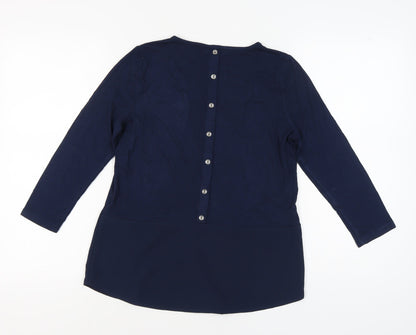 Womens UK Size 12 Warehouse Blue Basic Blouse