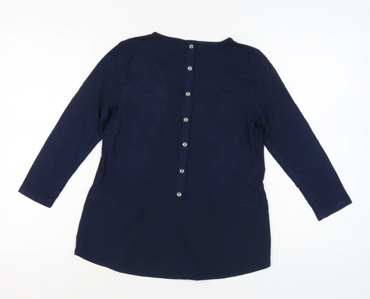 Womens UK Size 12 Warehouse Blue Basic Blouse