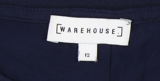 Womens UK Size 12 Warehouse Blue Basic Blouse