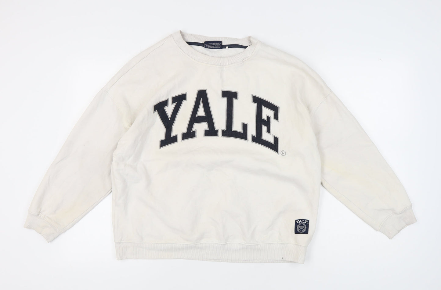Yale University Unisex White Pullover Sweatshirt L
