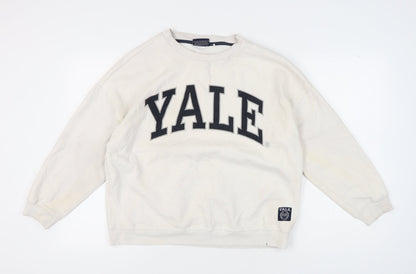Yale University Unisex White Pullover Sweatshirt L