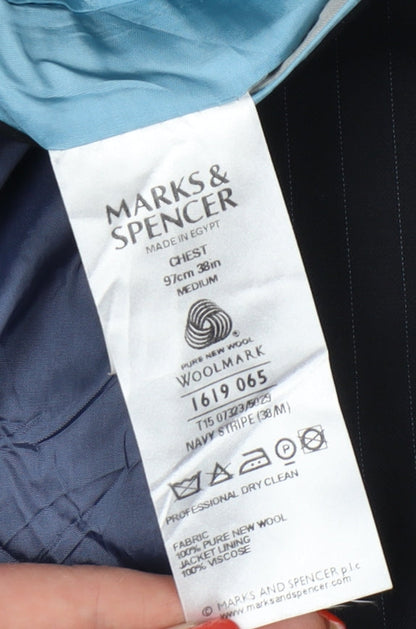 Mens UK Size 38 Marks and Spencer Regular Blue Suit Jacket