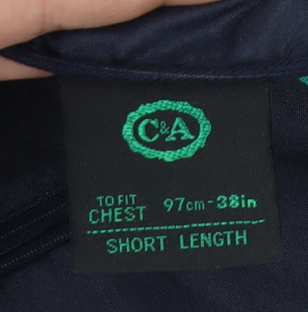 C&A Men's Blue Striped Short Blazer - 38 Regular Fit