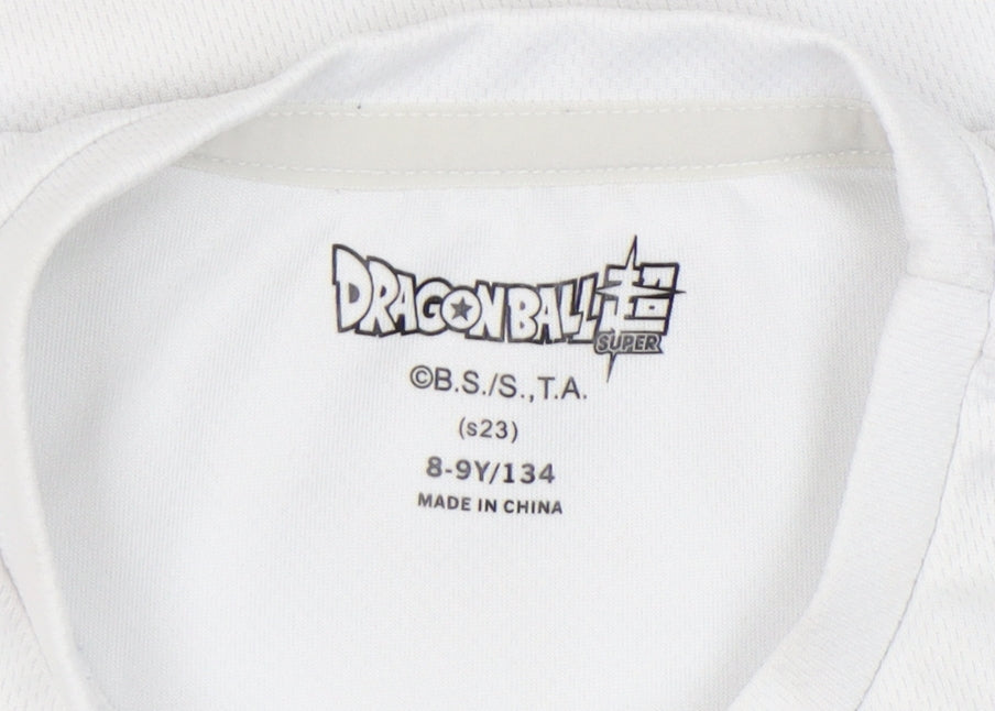 Dragon Ball Super Boys' White Anime T-Shirt, Size 8-9 Years