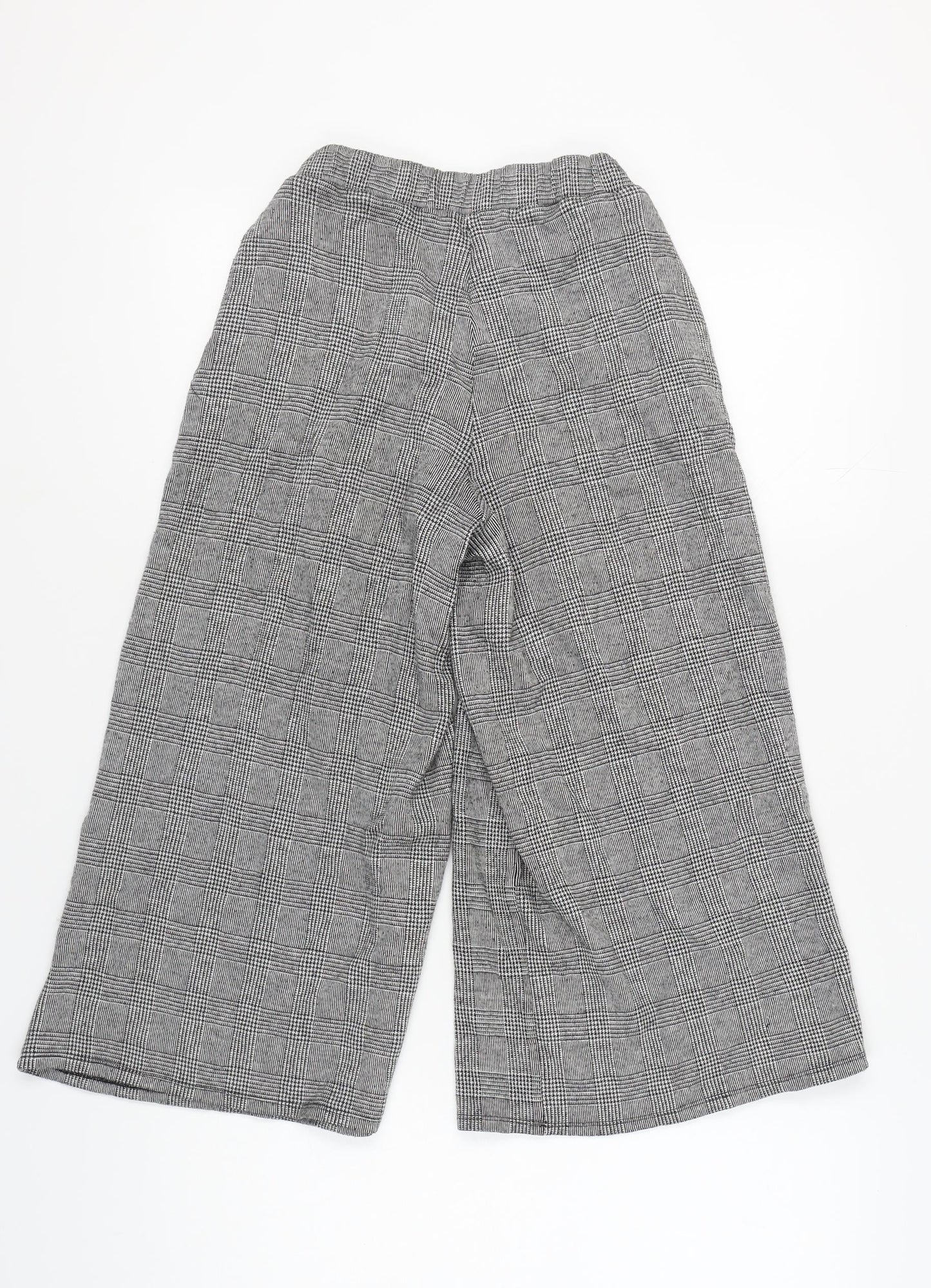 Womens UK Size S Pull & Bear Relaxed Fit Wide-Leg Grey Trousers