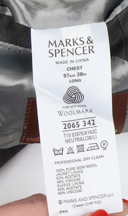 Mens UK Size 38 Marks and Spencer Regular Grey Suit Jacket