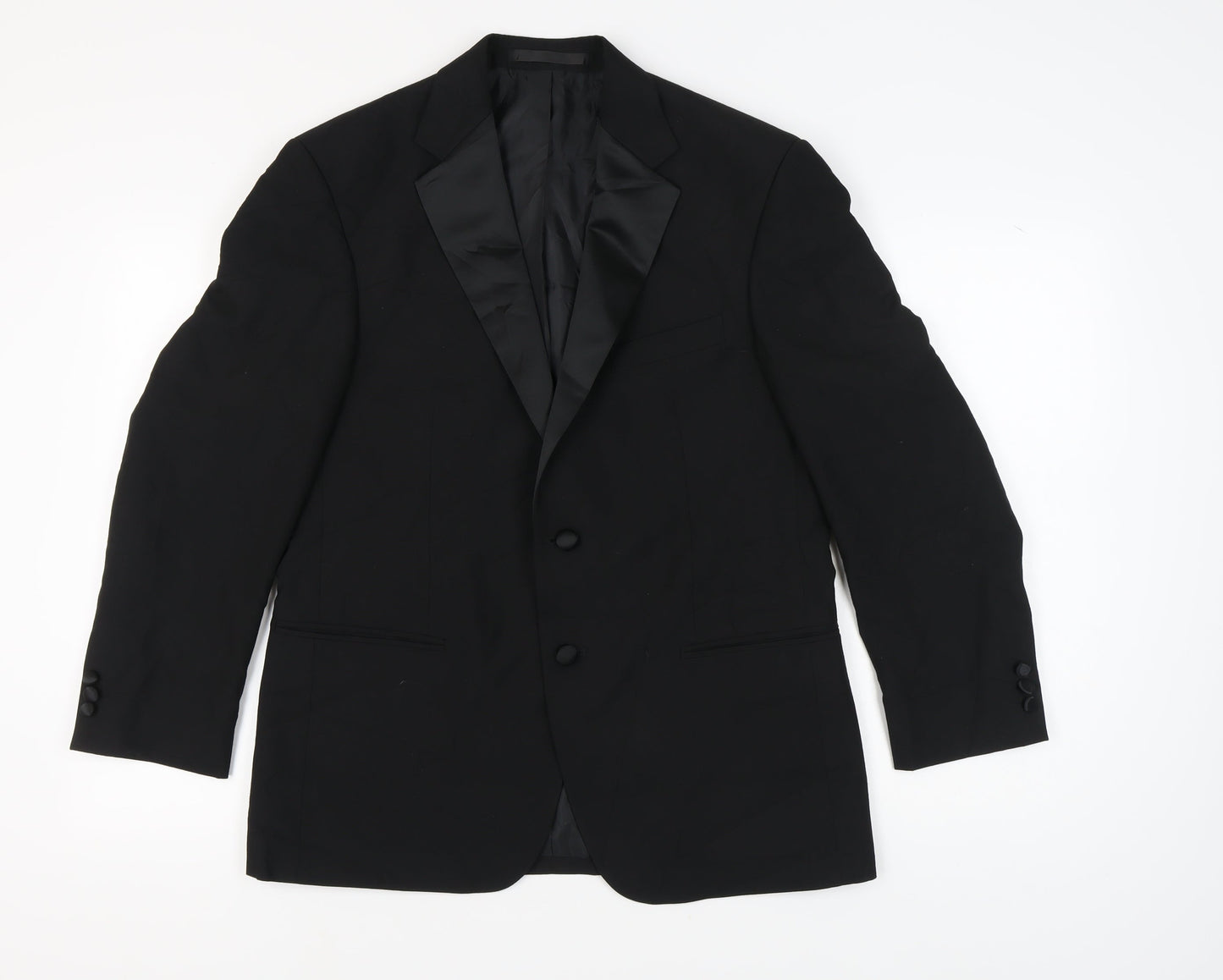 Mens UK Size 40 Marks and Spencer Regular Black Suit Tuxedo