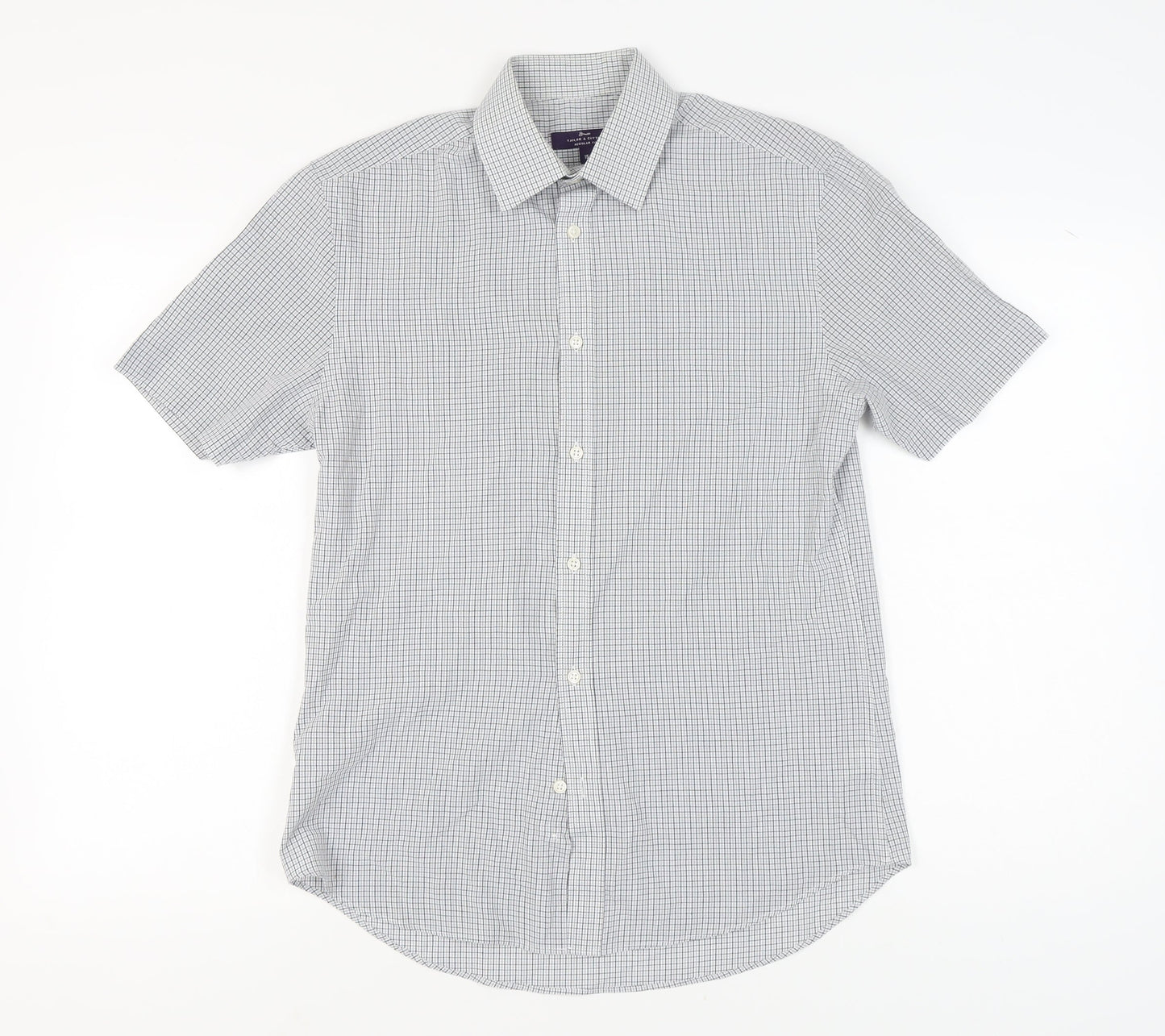 Tailor & Cutter Men's Grey Check Short Sleeve Shirt