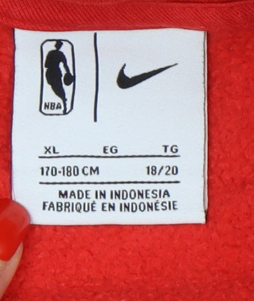 Nike Unisex Red XL Pullover Hoodie with Logo