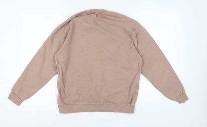 Unisex Adults UK Size S Pull&Bear Brown Pullover Sweatshirt