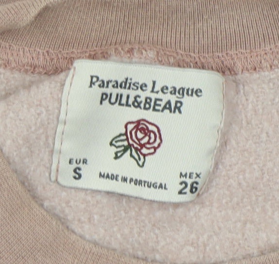 Unisex Adults UK Size S Pull&Bear Brown Pullover Sweatshirt