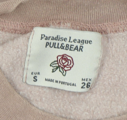 Unisex Adults UK Size S Pull&Bear Brown Pullover Sweatshirt