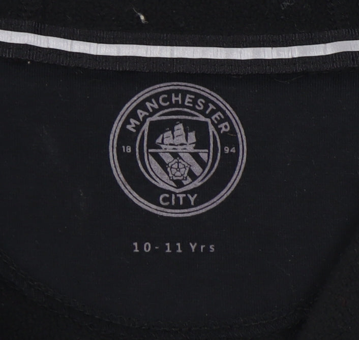 Manchester City Boys Black Hoodie 10-11 Years Football Style
