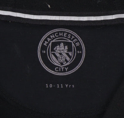 Manchester City Boys Black Hoodie 10-11 Years Football Style