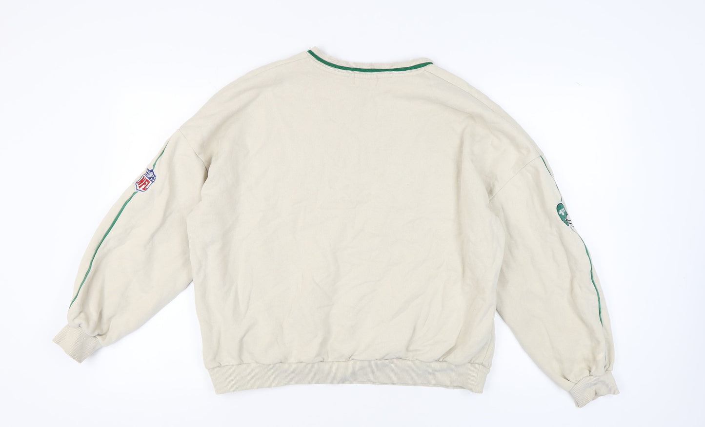 Unisex Adults UK Size M Pull & Bear Beige Pullover Sweatshirt