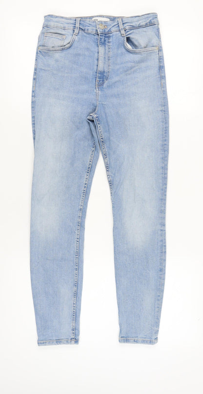 Zara Women's Blue Skinny Jeans Size 12