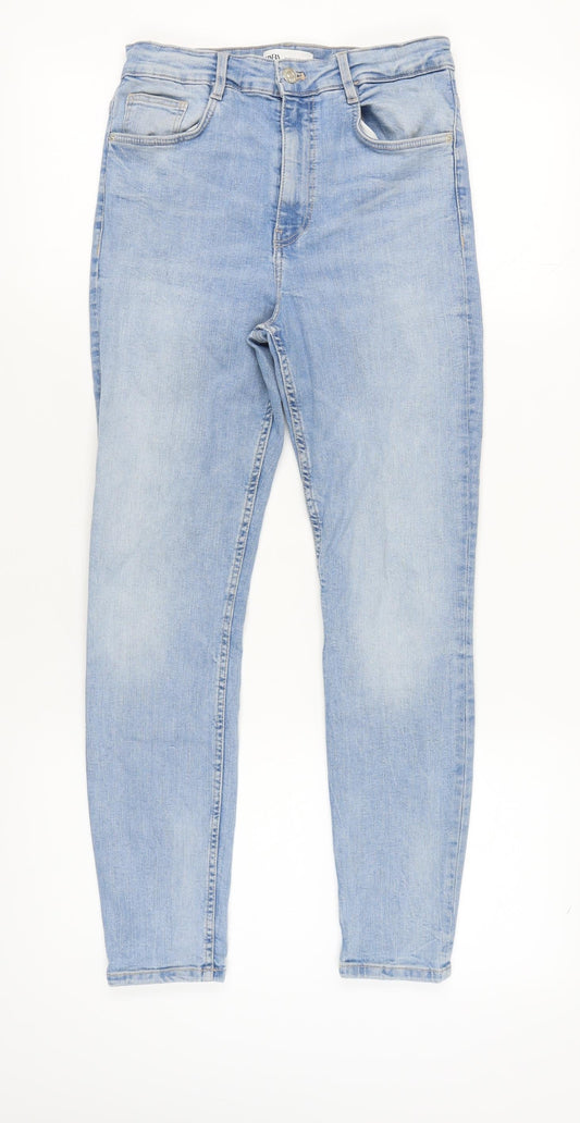 Zara Women's Blue Skinny Jeans Size 12