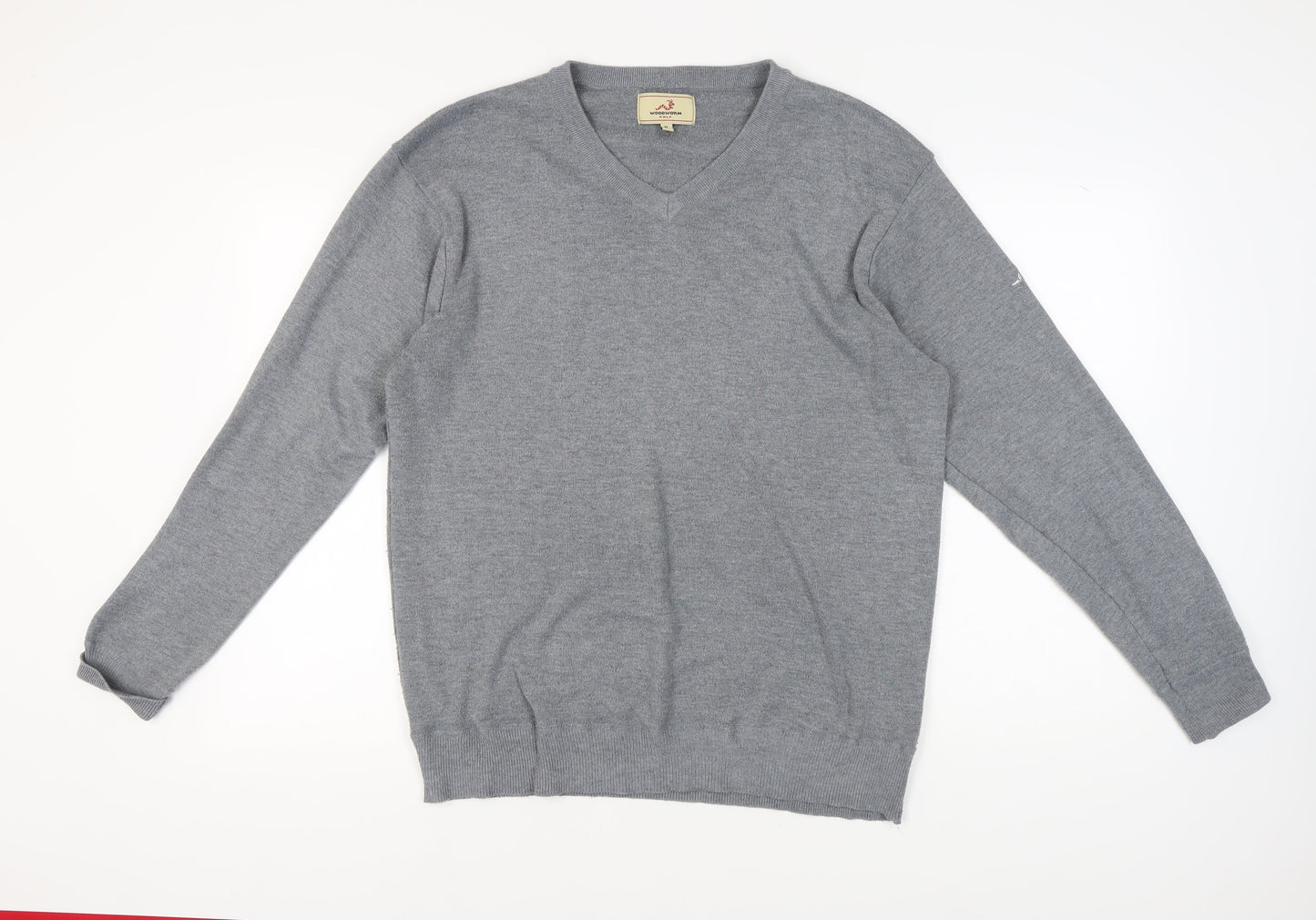 Woodworm Golf Men's Grey XL Knit V-Neck Sweatshirt