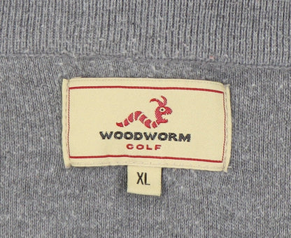 Woodworm Golf Men's Grey XL Knit V-Neck Sweatshirt