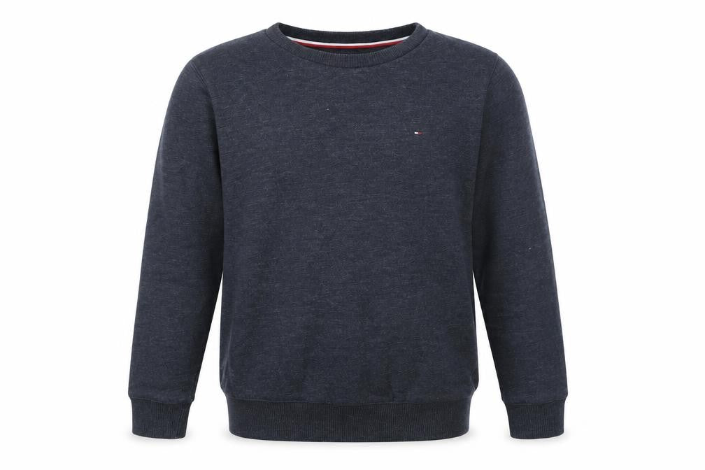Front view of Tommy Hilfiger boys’ blue pullover sweatshirt, size 24