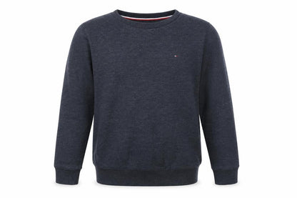 Front view of Tommy Hilfiger boys’ blue pullover sweatshirt, size 24
