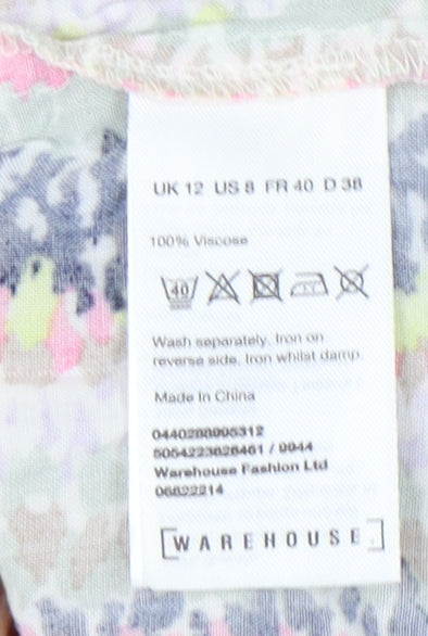 Warehouse Women Multicoloured Viscose Dress Size 12