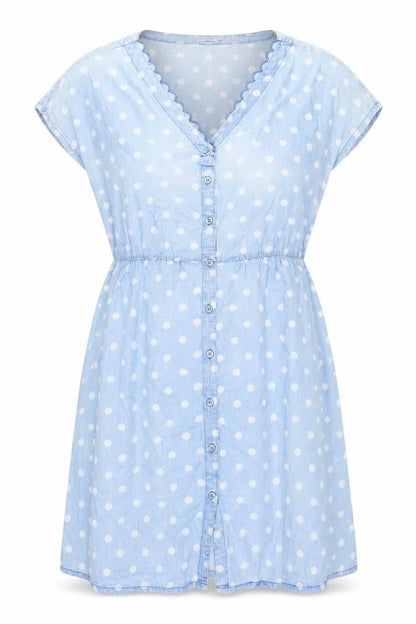 Cath Kidston Women's Blue Polka Dot Dress Size 12