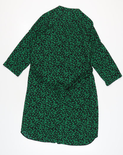 Mauvette Women's Green Floral Knee Length Dress