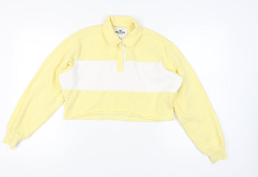 Hollister Women's Yellow Colourblock XS Pullover Sweatshirt