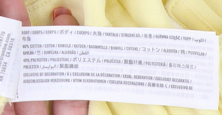 Hollister Women's Yellow Colourblock XS Pullover Sweatshirt