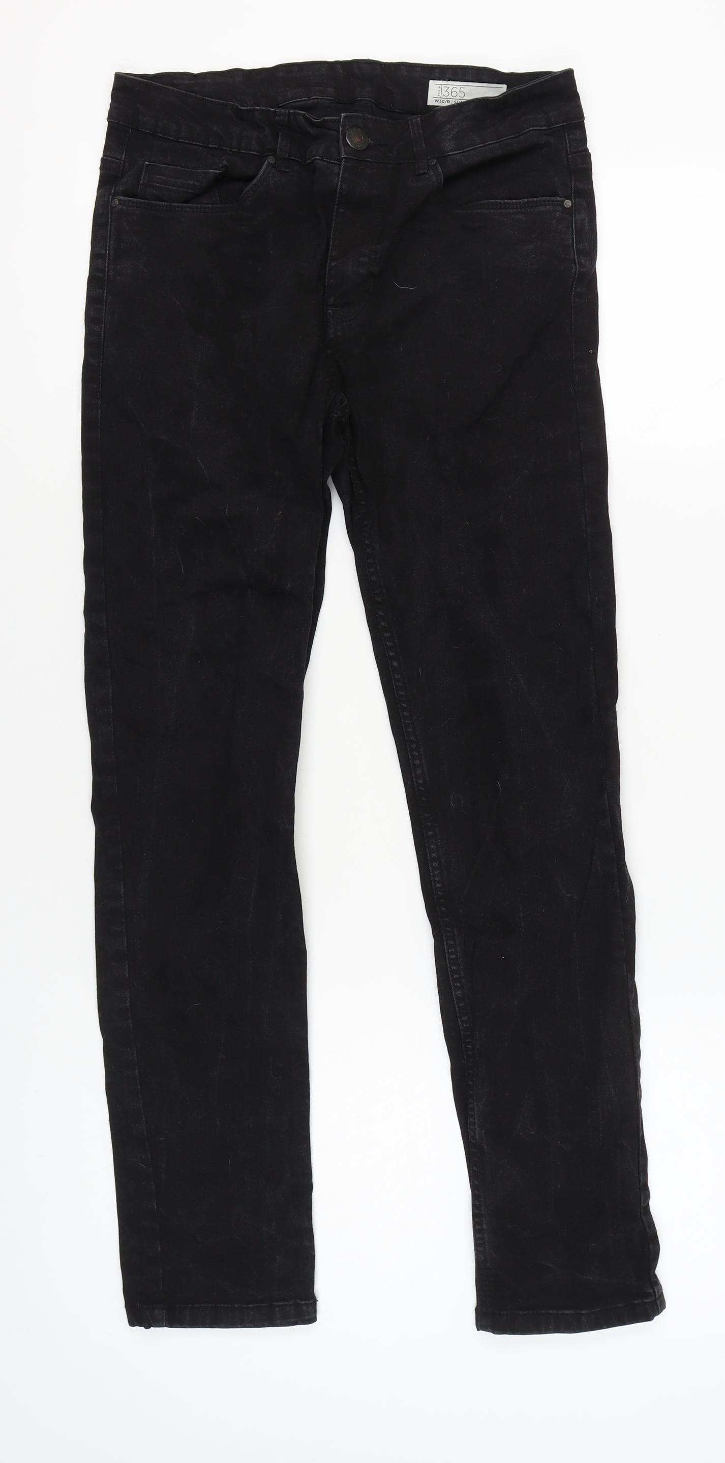 365 Men's Black Slim-Fit Denim Jeans W30
