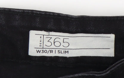 365 Men's Black Slim-Fit Denim Jeans W30