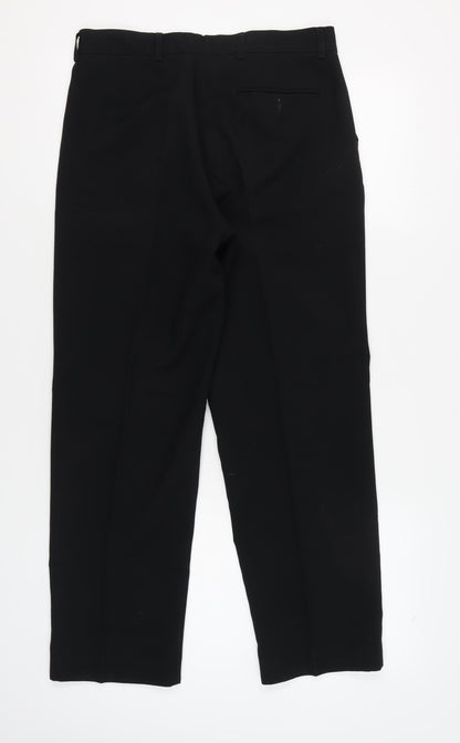 Dimensions Men's Black Trousers, Size 32R, Polyester