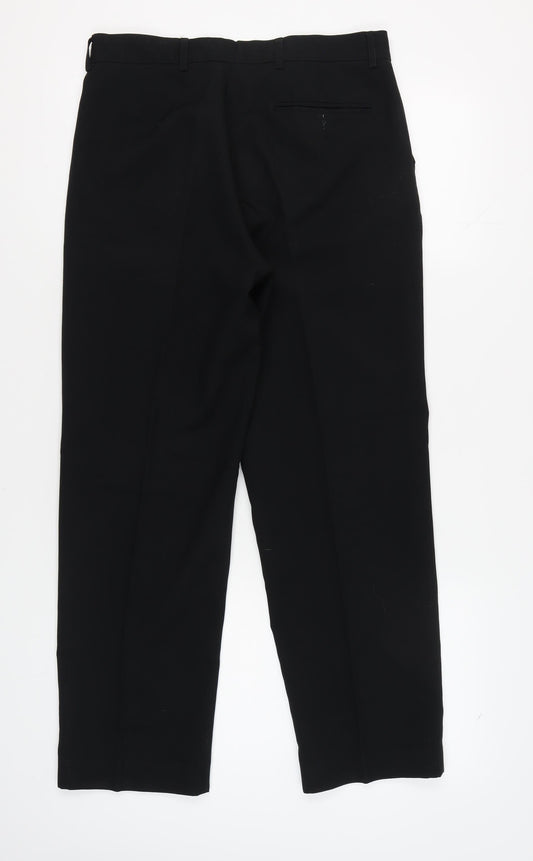 Dimensions Men's Black Trousers, Size 32R, Polyester