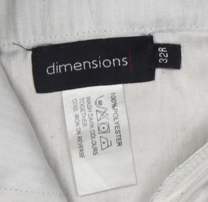 Dimensions Men's Black Trousers, Size 32R, Polyester