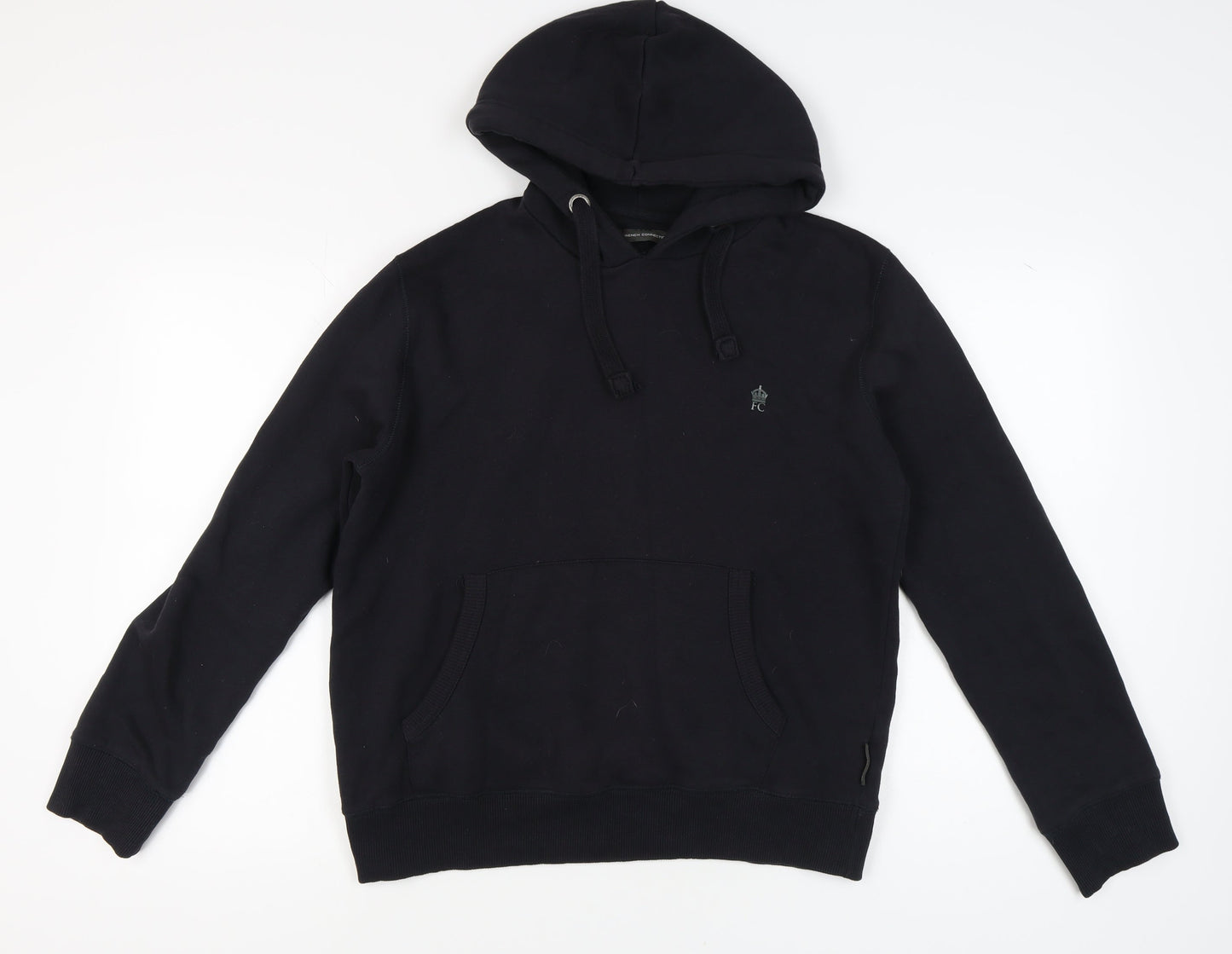 Mens UK Size M French Connection Black Pullover Hoodie