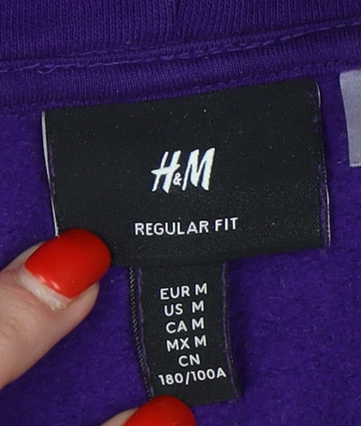 Unisex Adults UK Size M H&M Purple Pullover Hoodie
