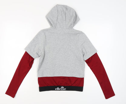 Ellesse Women's Grey Red Hoodie Size 6