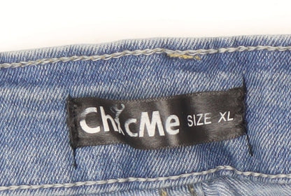 ChicMe Women's Blue Distressed Skinny Jeans XL