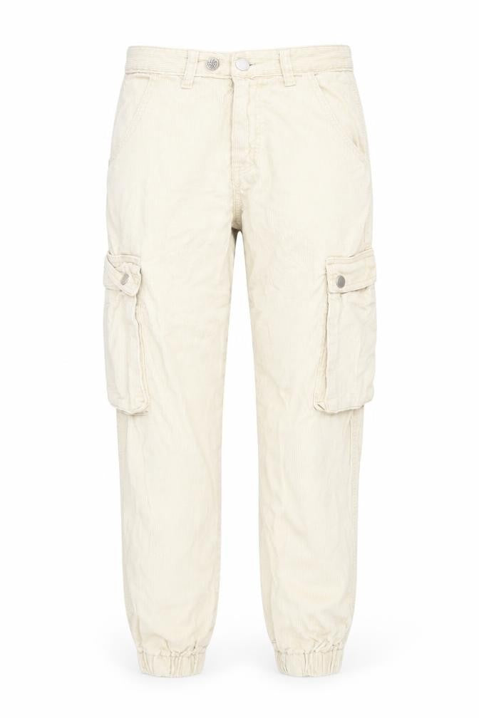 Womens UK Size 6 PRETTYLITTLETHING Regular Fit Cargo Beige Trousers