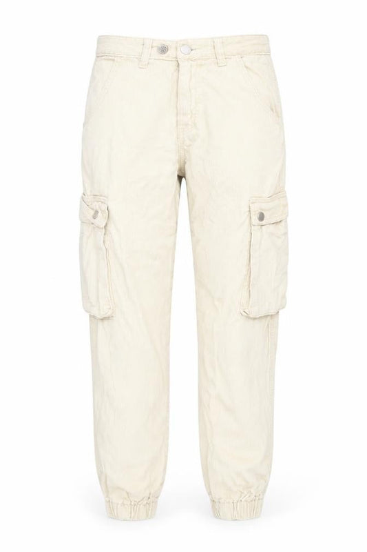 Womens UK Size 6 PRETTYLITTLETHING Regular Fit Cargo Beige Trousers