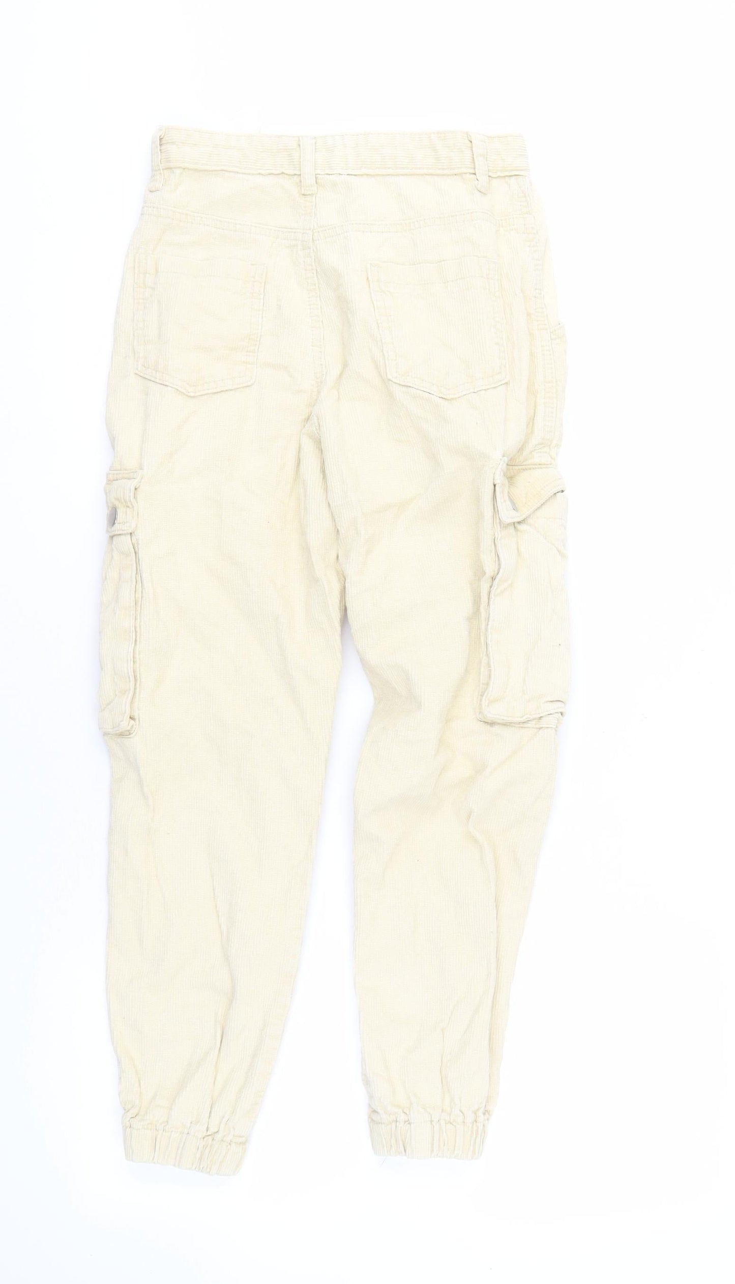 Womens UK Size 6 PRETTYLITTLETHING Regular Fit Cargo Beige Trousers
