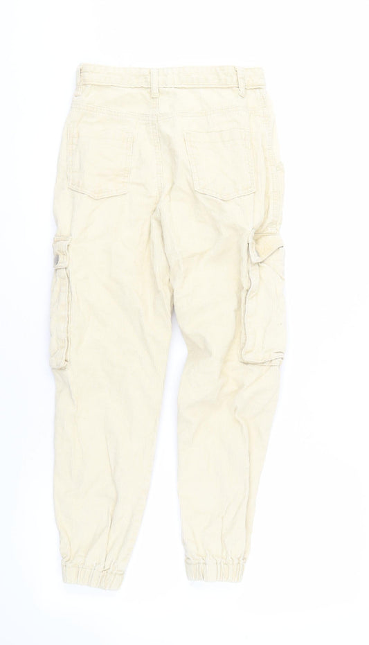 Womens UK Size 6 PRETTYLITTLETHING Regular Fit Cargo Beige Trousers