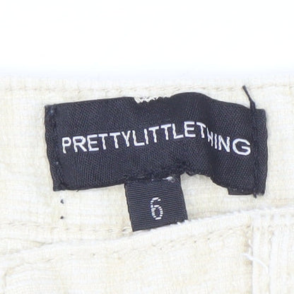 Womens UK Size 6 PRETTYLITTLETHING Regular Fit Cargo Beige Trousers