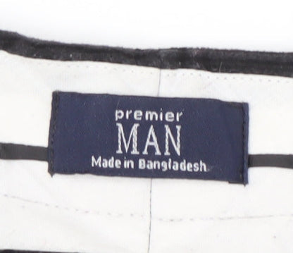 Premier Man Men's Black Corduroy Trousers Size 48