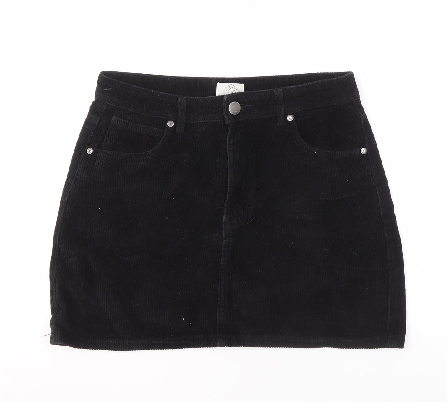 Cotton On Women Black Mini Corduroy Skirt, Size 12