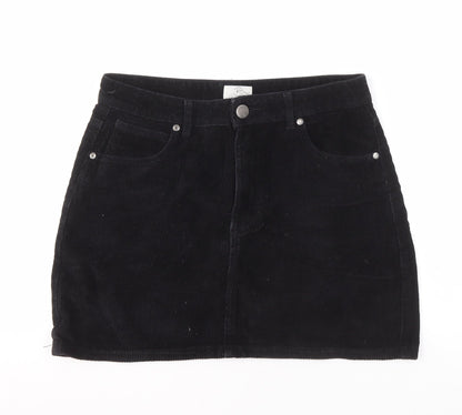 Cotton On Women Black Mini Corduroy Skirt, Size 12