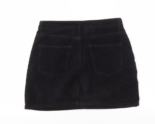 Cotton On Women Black Mini Corduroy Skirt, Size 12