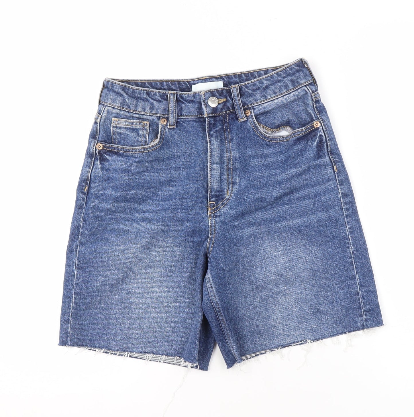 H&M Women's Blue Cut-Off Denim Shorts Size 6
