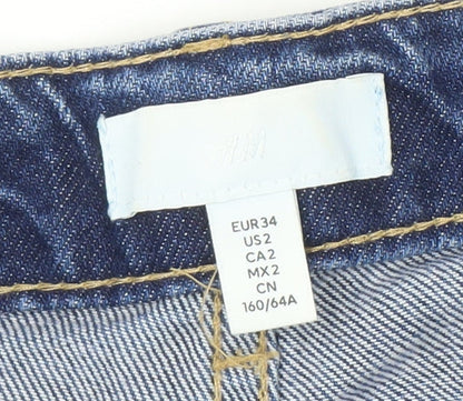 H&M Women's Blue Cut-Off Denim Shorts Size 6